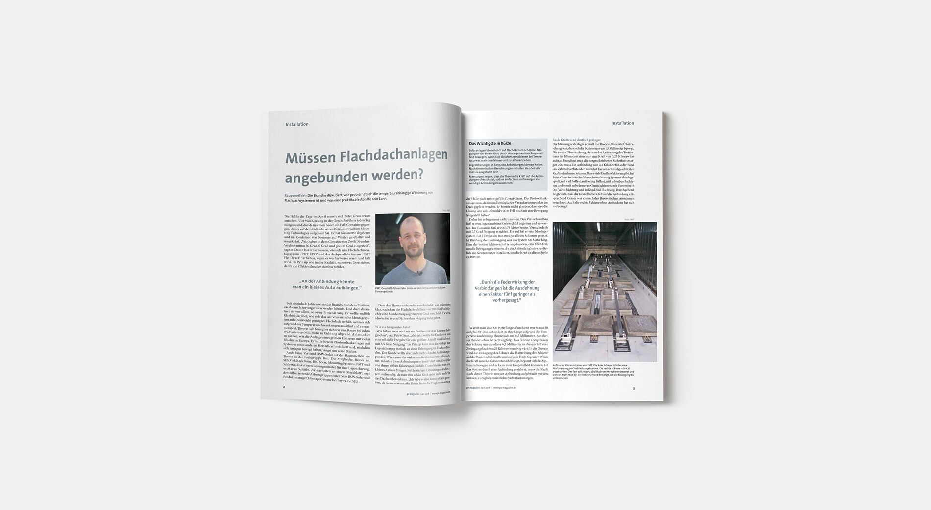 Bild der Juliäumsedition des pv magazine mit dem Artikel über PMT
